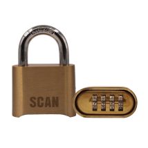 Scan – Brass Combination Padlock – 4-Digit Lock – 51mm Width – 25mm Shackle Height – Durable Brass Construction