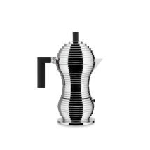 Alessi Pulcina Caffettiera Espresso Per Induzione Mdl02/6bfm, 6 Tazze, Alluminio, Nero