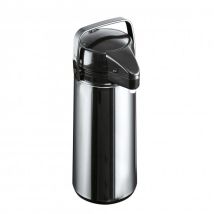 Thermos Da Conferenza Con Pompa, Inserto In Vetro, Corpo In Acciaio Inox, 1,9 L, Acciaio E Nero