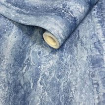Muriva - Eterna Marble Blue Wallpaper 186514 - Feature Faux Granite Stone Effect