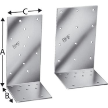 Simpson Strong Tie – Winkelverbinder 60416 – 164 x 84 x 60 mm – Kammnägel Ø 4 mm, Schrauben Ø 5 mm