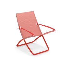 Sdraio Snooze Regolabile Rosso – 75cm x 91cm x 105cm – Acciaio e Emu-tex – Carico Statico 200Kg