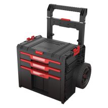 Toolbrothers Rhino L Drawer 3 Cart Plus Eco - Mallette À Outils Mobile À Tiroirs 2x 4,5 L 12 L Avec Double Poignée Télescopique
