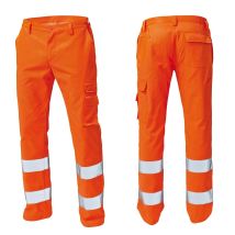 Pantaloni ad Alta Visibilità – 2151-1385 – Arancioni – 60% Cotone, 40% Poliestere – Normativa UNI EN ISO 20471 CLASSE 2