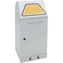 Papeleras de reciclaje con pedal – 60 litros – Acero galvanizado – Trampilla de cierre automático – STUMPF