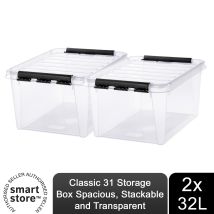 Hammarplast - Smartstore Classic 31 Storage Box Spacious, Stackable And Transparent 32l, 2pk