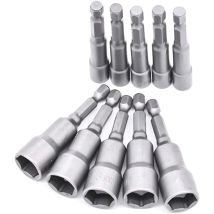 10-teiliges Bohrer-bit-set, 6–19 Mm Steckschlüssel-bit-adapter, Sechskant-steckschlüssel-bit-set Für Handbohrmaschine, Elektroschrauber, 