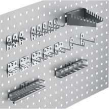 Metec Werkzeughalter-Sortiment 18-teilig – Alufarben – 50 mm, 70 mm, 10 mm, 13 mm, 55 mm, 8-fach, 6-fach, 14-fach