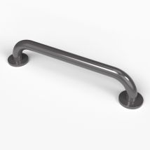 Nymas Nymapro Round Flange Steel Grab Rail 450mm Length - Grey
