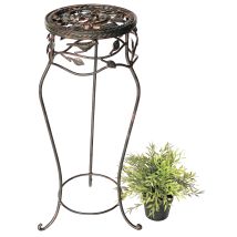 Blumenhocker Metall Schwarz Rund 65 Cm Blumenständer 18215 Blumensäule Antik Pflanzenständer Pflanzenhocker Vintage