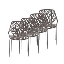 Makika - Retro Stuhl Design-stuhl - Caluna 4er Set In Grau