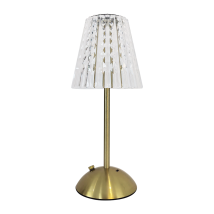 Glamouröse Antike Gold-tischleuchte Mit Kristalllampenschirm, Usb-c-anschluss, Farbwechselnder Led (1,6 W) Von Elba Milagro