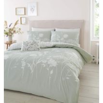 Catherine Lansfield - Meadowsweet Floral Set Copripiumino, Poliestere, Verde, King