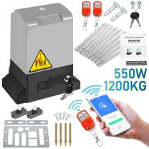 Swanew - Abridor De Portón Corredizo 550w, 1200kg, Kit De Apertura De Portón De Seguridad Con 2 Llaves Y Mando A Distancia, Portón Corredizo Eléctrico