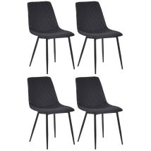 CLP – 4er Set Esszimmerstühle Telde – 100% Polyester – 83 cm – 46 cm – 120 kg – Schwarz