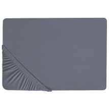 Sábana De Algodón Gris Oscuro 90 X 200 Cm Ajustable Bordes Elásticos Sólido Janbu