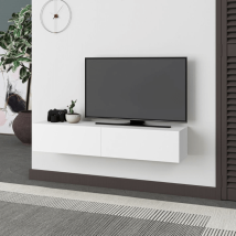 Mueble De Tv Suspendido Francy Blanco Con Puertas Abatibles