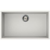 Reginox - Elleci Quadra Kitchen Sink Single Bowl White Granite Undermount Waste