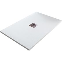 Bonussi - Piatto Doccia In Pietra 70x150 Cm Ardesia Stone Central Bianco