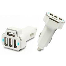 Powerup 4-port Usb Power Dash Car Charger White - Aquarius