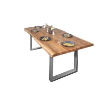 Esstisch Baumkante Massiv Akazie Natur 300 X 120 U-gestell Silber Cali