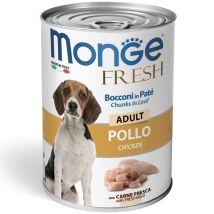 Paté Fresco Monge Dog Y Trozos De Pollo 400g