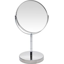 Schminkspiegel, Doppelseitig, Sockel Aus Edelstahl, Ø 14 Cm