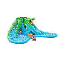 Giochi Gonfiabile Acquatico Bambini Coccodrillo Scivolo Canestro Spruzzi Acqua