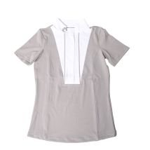 Coco Equestrian Grey Ladies Womens Kids Short Sleeve Horse Riding Equestrian Show Shirt - Xs