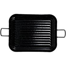 Rechteckige emaillierte Bratpfanne 27x21 cm – kaltgewalzter Stahl – für Grillen von Fleisch, Fisch und Gemüse