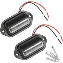 2pcs Led Eclairage Plaque Immatriculation Étanche 6 Smd Led Feux Arrière Lampe De Plaque Dimmatriculation Pour 12v/ 24v Camion Camionnette Remorque 