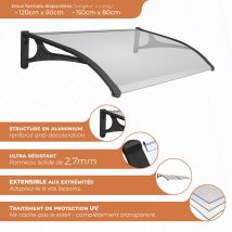 Smartsun - Markise Evoke Aluminium 150x80cm. Massivplatte Extra Widerstandsfähig 2,7 Mm Dick. Türüberdachung