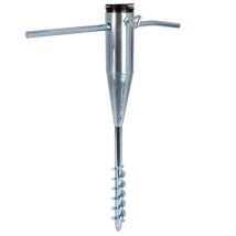 Base parasol inoxidable 25-55 mm – Soporte de sombrilla con anclaje de rosca – Adaptadores incluidos – RedCliffs