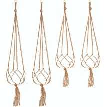 Lot De 4 Suspension Corde Plante Macramé Porte Pot Suspendu Plante Cintre Intérieur Extérieur Décoration Du Jardin Avec - 2 Pièces 105 Cm Et 2 Pièces 
