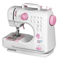 Mini máquina de coser Łucznik – 12 puntadas – Compacta y segura – Accesorios incluidos