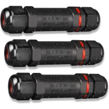 Kabelverbinder Wasserdicht Ip68 3-polig Für Ø1-13 Mm Kabeldurchmesser, 3 Stück Verteilerdose Außen Erdkabel Abzweigdose Garten Kabelmuffe 