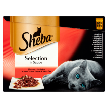 Sheba Selection: Katzennassfutter, 12 Beutel, 4 Geschmacksrichtungen