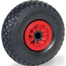 Rueda inflable 70107 – 260 mm – Carga máxima 200 kg – Plástico – Color de rodillos rojo/negro