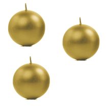 Set 3 Candele In Oro Rotonde A Palla Ø5cm Sfera Decorativa In Cera Per Candelieri Natale Centrotavola A Pallina Ideale Per Decorazioni Natalizie 
