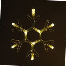 Werka Pro – Lichter Schneeflocke – 10 LEDs – warmweiß – 19 x 19 x 1 cm – Weihnachtsdekoration