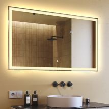 Artforma - Illuminated Bathroom Mirror Led 120x70cm, L01, Warm White 2700k,touch Switch