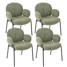 Goeurvant Chaises Design Élégantes À Dossier Courbé Et Pieds Réglables, Style Scandinave - Lot De 4 - Vert