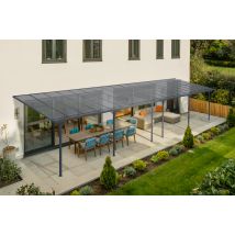 Cazeboo - Angebaute Pergola/carport 33m² Kleo 1100l300 Aluminium Grau