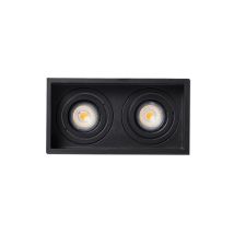 Ols Original - Acre Empotrable De Techo Negro Orientable Cuadrado 2 Luces