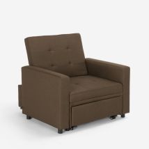 Le Roi Du Relax – Fauteuil Convertible Lit 1 Place Avec Accoudoirs – Structure En Bois Robuste – Dossier Rabattable – Housse En Tissu Polyester 