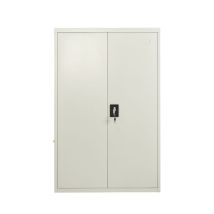 Mmt Furniture Designs Ltd - Grey Stainless Steel Filing Cabinet With 3 Shelves - 2 Door Lockable Filing Cabinet - Tall Metal Office Storage Cupboard 