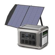 Portable Power Station, Solar Generator 2016wh Lifepo4 With 100w Solar Panel For Rv, Home Backup, Emergency, Outdoor Camping Allpowers R2500
