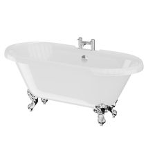 Windsor - 1695mm X 755mm Double Ended Freestanding Roll Top Bath With Chrome Claw Feet