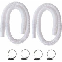 Sunxury – 2-piece 32mm Pool Suction Hose – 150cm Length – Clear Pvc For Intex 330/530/1000 Gph Pumps – Quick Installation