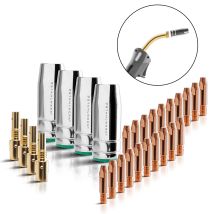 Stahlwerk Mig Mag Accesorios De Soldadura Ak-25/mb-25 Piezas De Desgaste, Boquillas De Gas + Portaboquillas + Boquillas De Corriente Para Antorchas De